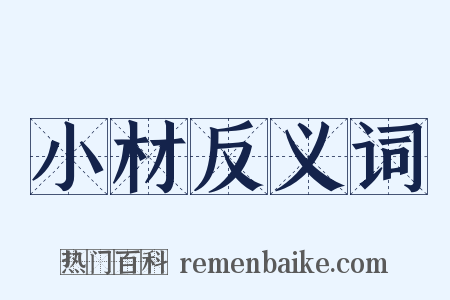 小材反义词是什么意思的图片
